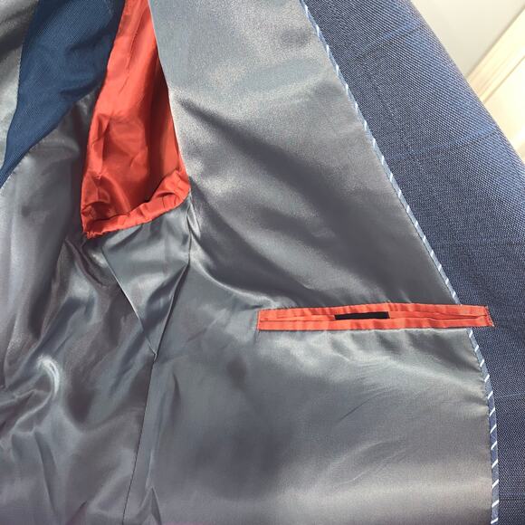 J.M. Haggar Blue Sport Coat – Tailored Fit, Size 46L, Travel-Ready - Picture 7 of 7